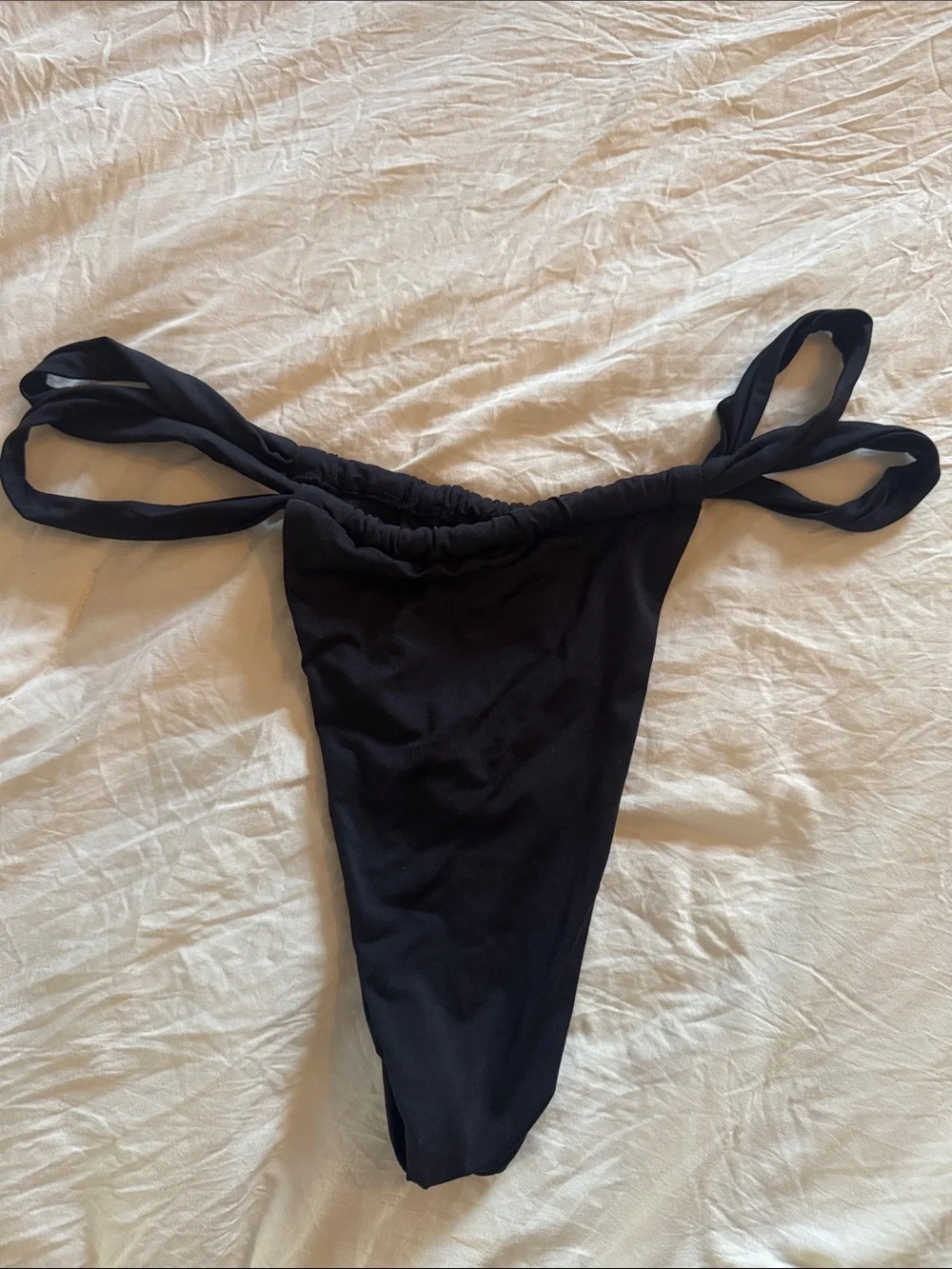 Monday Swimwear Black Tie-Side Bikini Bottom